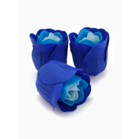 A set of soap roses in a box 16 pieces, turquoise-white-3