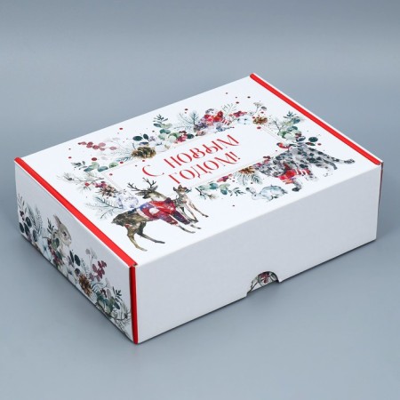 Folding box "New Year's watercolor", 30.7 x 22 x 9.5 cm, New Year-2