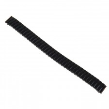 12 mm watch strap, metal, volumetric links, black chrome, 15.5 cm