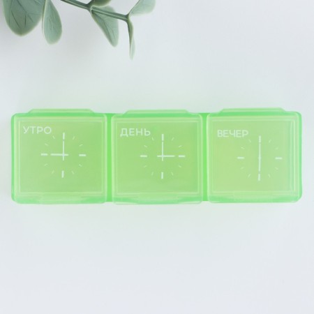 Tabertice "Time", 3 sections, green, 7.3 x 1.5 cm-1