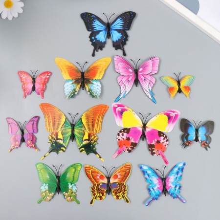 Magnet Plastic "Summer Butterfly" set of 12 pcs mix h = 4.4.5,6,8,9,5,13,5,14.5 cm