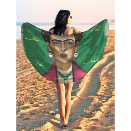 Pareo and beach rug "Letter Frida", d = 150 cm