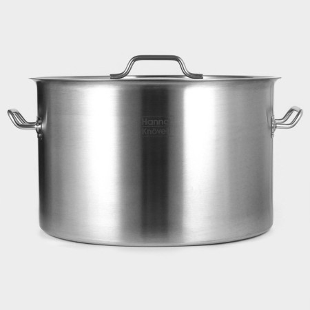 Hanna Knovell stainless steel pan with a lid, 47 l, d = 45 cm, h = 28 cm, wall thickness 1 mm-3