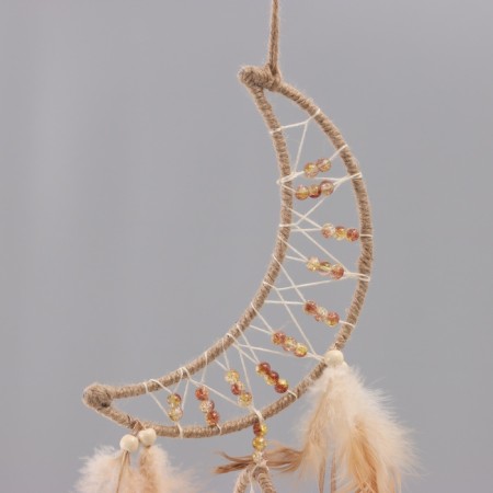 Belter Dreams "Month" beige with a ring and feathers 16x55 cm-1