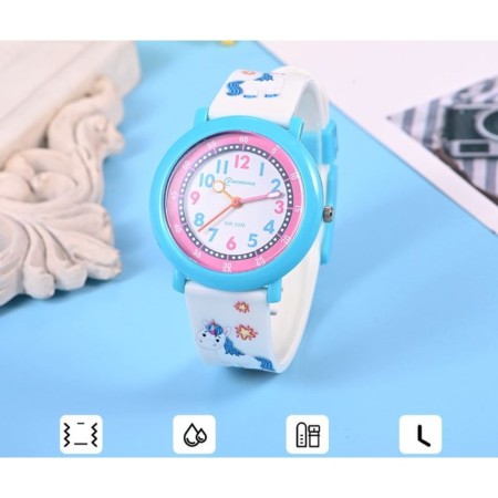 Watch of Berrier Children's "Unicorn", D-3.7 cm, strap silicone L-20 cm, 3 atm