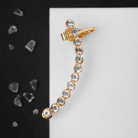 Earring "Kaff" Lunar path, white color in gold-2