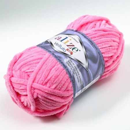 Yarn "Velluto" 100% microopoliester 68m/100g (121 pink lollipation)-1