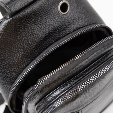 Sling bag, artificial leather, black color-3