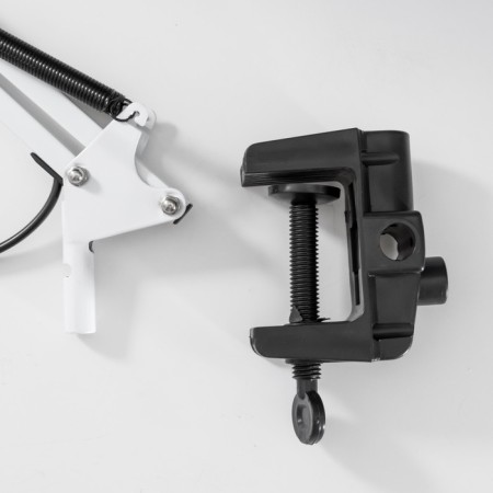 Desktop lamp E27, h = 55 cm, hinged, on the clamp (220V) white Risalux-11