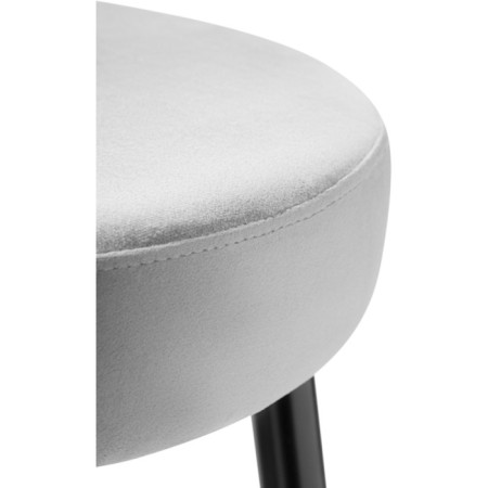 Barrier stool Plato metal/velor, black/light gray 43x43x65 cm-2