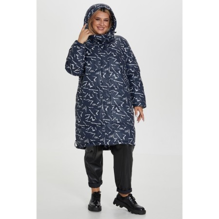 Female coat, size 58, dark blue color-1