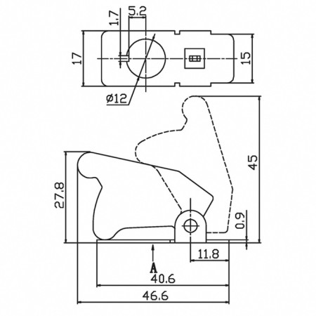 Protective cover for toggle switches type KN and ASW Black (SAC-01) Rexant-1