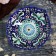 Rishtan ceramics "Flowers", 25 cm, blue, corrugated, oval