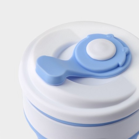A folding glass with a lid “with you”, 350 ml, 8.5 × 14 cm, blue color-6