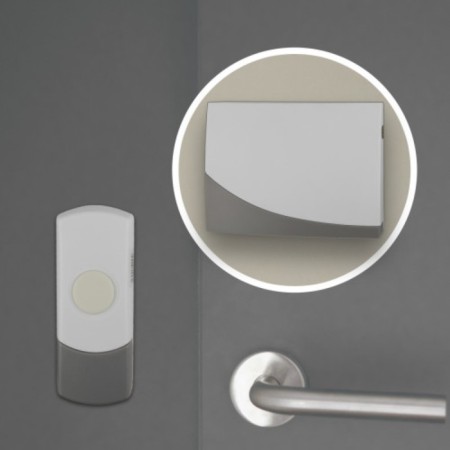 The call of the door era C91-2 is wireless, two white buttons with gray, 2 melodies