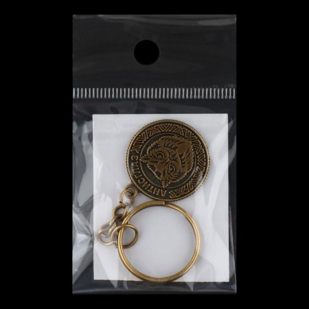 A keychain for keys, metallic, amulet "Antislaz" diam. 2.5 cm-4
