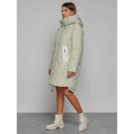 Coat insulated winter female, size 48, color light green-1