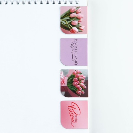 Magnetic bookmarks 4 pcs in the postcard "From March 8"-2