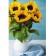 Diamond mosaic on a subframe with the full filling of Sunflower, 20 x 30 cm