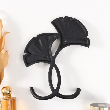 Hooks decorative cast iron "ginkgo leaves" 22x17.5x3.2 cm-3
