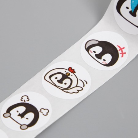 Stick Paper "Penguin" d = 2.5 cm 500 pcs in a roll 3x5x5 cm-4