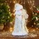 Santa Claus "in a white fur coat with gifts" moves, with backlight, 38 cm