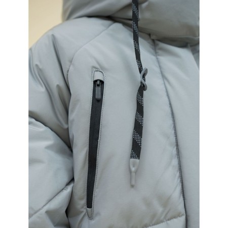 Coat for girls, height 134 cm, gray color-16