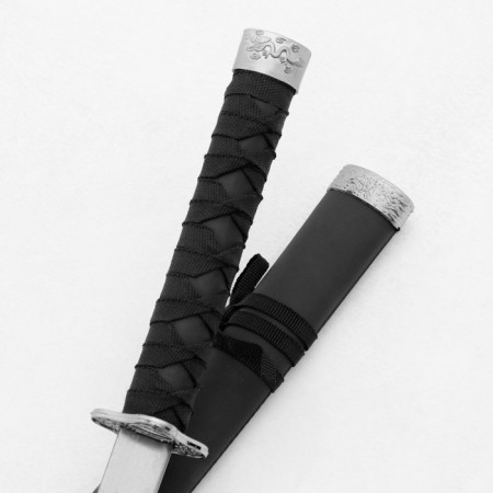Souvenir weapon "Katana on the stand", black scabbard, matte, smooth 70cm, blade 31cm-3