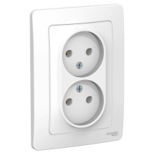Double SE BLANCA, 16 A, 250 V, built -in, without salary, IP20, white, Blnrs000021
