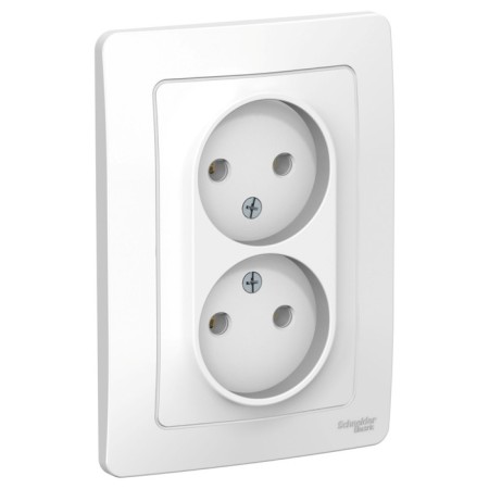 Double SE BLANCA, 16 A, 250 V, built -in, without salary, IP20, white, Blnrs000021