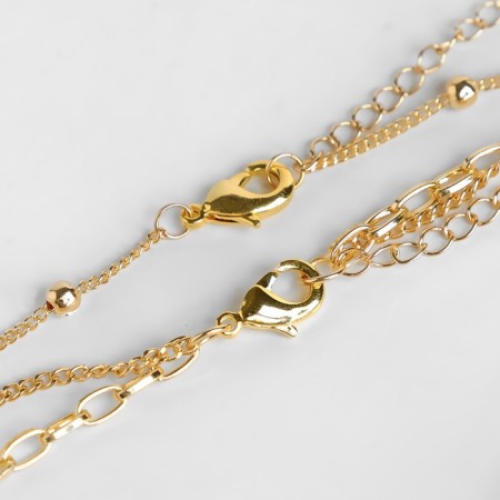 Piece "chain" Cross with pearls, white color in gold, l = 60 cm-2