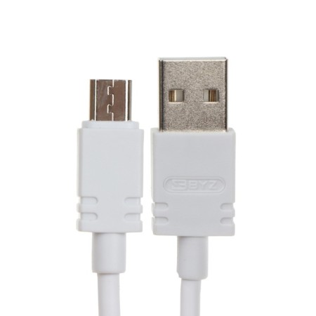 Network charger BYZ B35, 2 USB, 2.1 A, Microusb 1 m, white cable-2