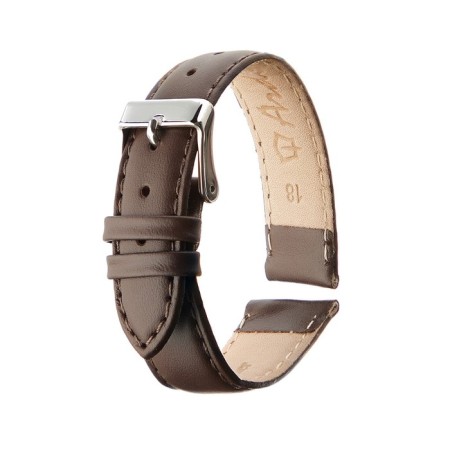 Watch strap, 18 mm, harness 75 mm, larynx 115 mm, genuine leather, brown