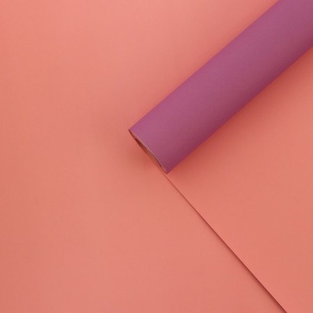 Matte film for flowers, bilateral, "marshmallow", lavender - tea rose, 57 cm x 10 m