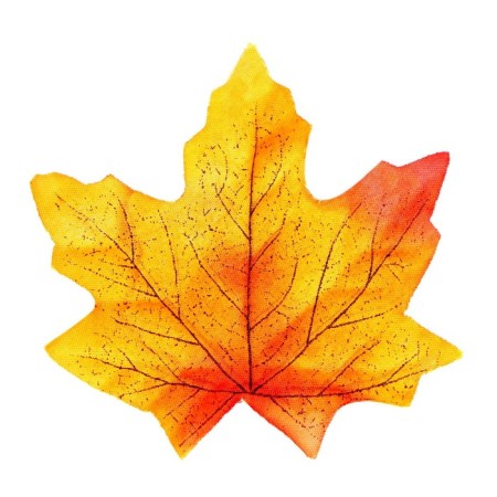 Decor "Autumn sheet", set of 50 pcs., Yellow with orange ends, leaves 8 × 8 cm-2