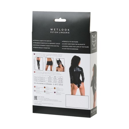 Body Glossy Alessia, female, continuous, on lightning, size XL, black color-6