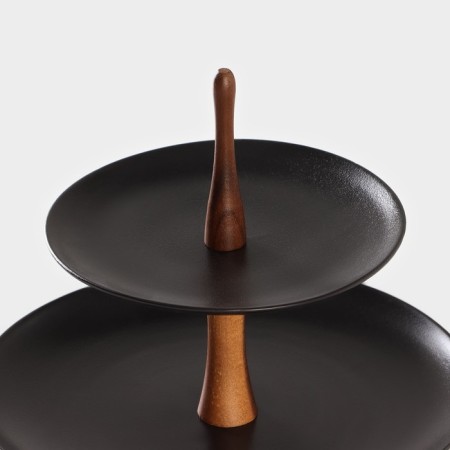 Porcelain dish 2-long Magistro "Galaxy", 19/27 × 22 cm, black color-2