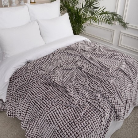 Plaid was valid "cubes", size 240x260 cm, burgundy color-2