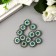 Decor for creativity Plastic "Flower-Solnza blue-green" set of 20 pcs 1.4x1.4 cm
