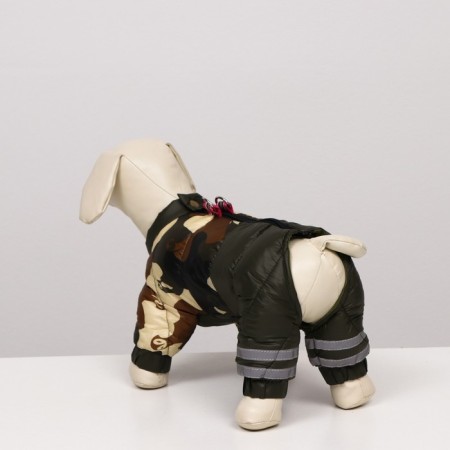 Combineson for dogs "Camouflage", size 8 (DS 23, OG 30, Osh 22 cm), dark green-2