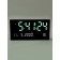 Electronic wall clock, thermometer calendar, 47.5 x 25.3 cm, green cyfras 10.8 x 5.3 cm 107662