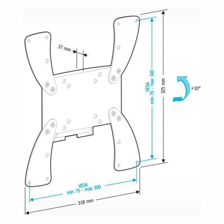 Bracket for LCD TV Holder LCDS-5058 19 "–47", 30 kg, discharge. from the wall 37mm., angle of 10 °-1