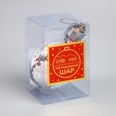 Fir -tree ball "Snow threads", batteries, 5 LED, glow warm white-2