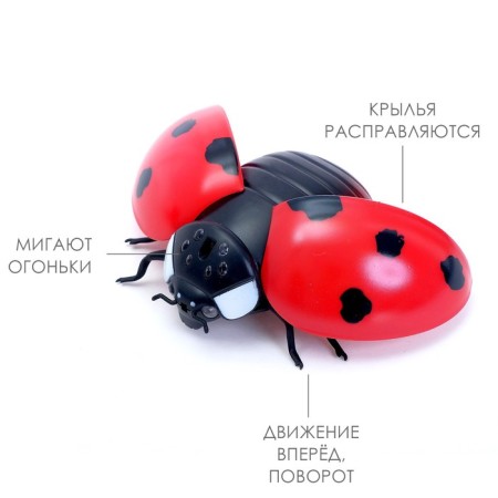 Animal radio -controlled "ladybug" works on batteries, lighting effects-2