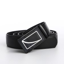 Male belt, width 3.5 cm, buckle machine, black color