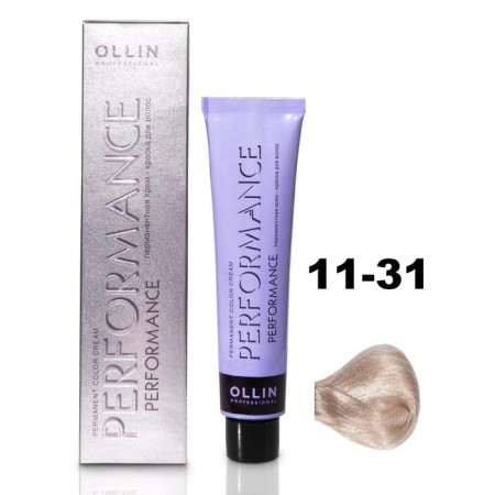 OLLIN PROFESSIONAL PERFORMANCE hair cream, tone 11/31 Special Blond Golden Pepper, 60 ml