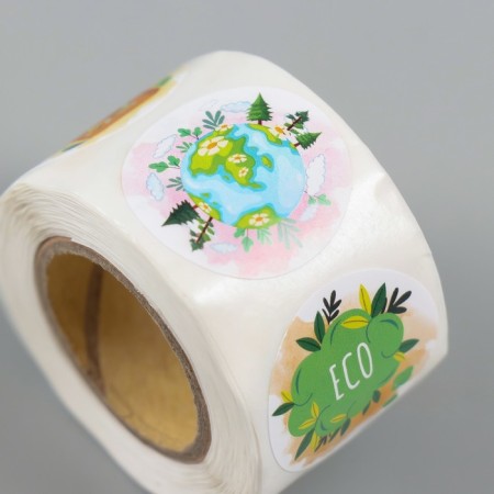 Stick Paper "Ecology. Cartoon" d = 2.5 cm 252 pcs in roll-3