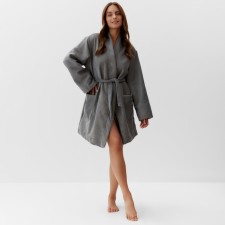Women's bathrobe, col. Gray, rr 46-48, 100% polyester, 300 g/m2