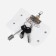 Key of buttons, length 10.5 cm, 6 carabiners, lilac color