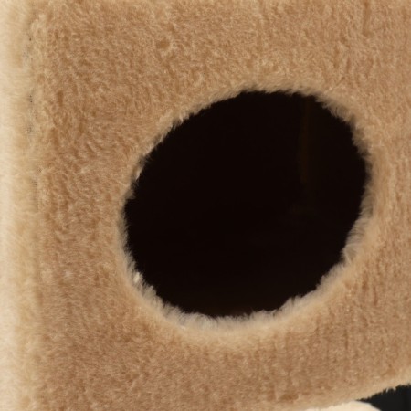 Complex for cats with a claw, corner, 55 x 55 x 130.5 cm, fur, jute, beige-5